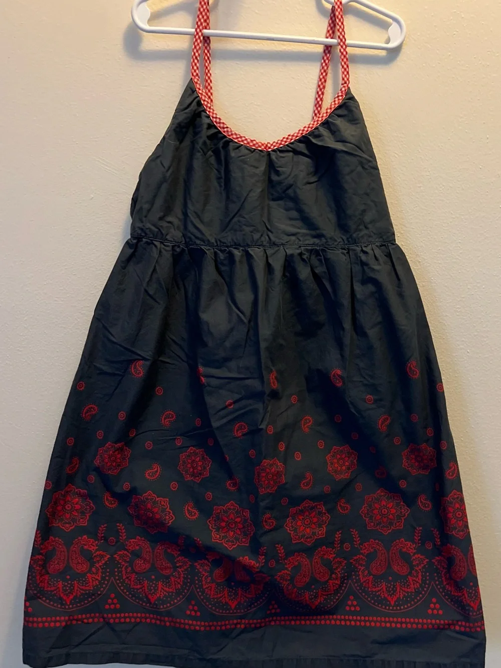Old Navy Blue Sundress red paisley pattern